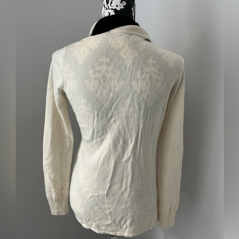 Neiman Marcus Cream and Black Cardigan Sz S - Picture 4 of 10